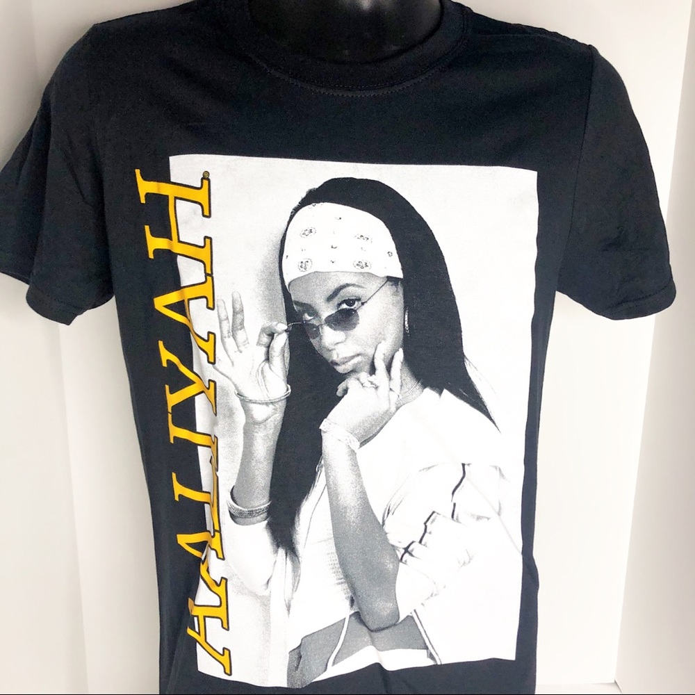 Aaliyah Black & White Tee Shirt
